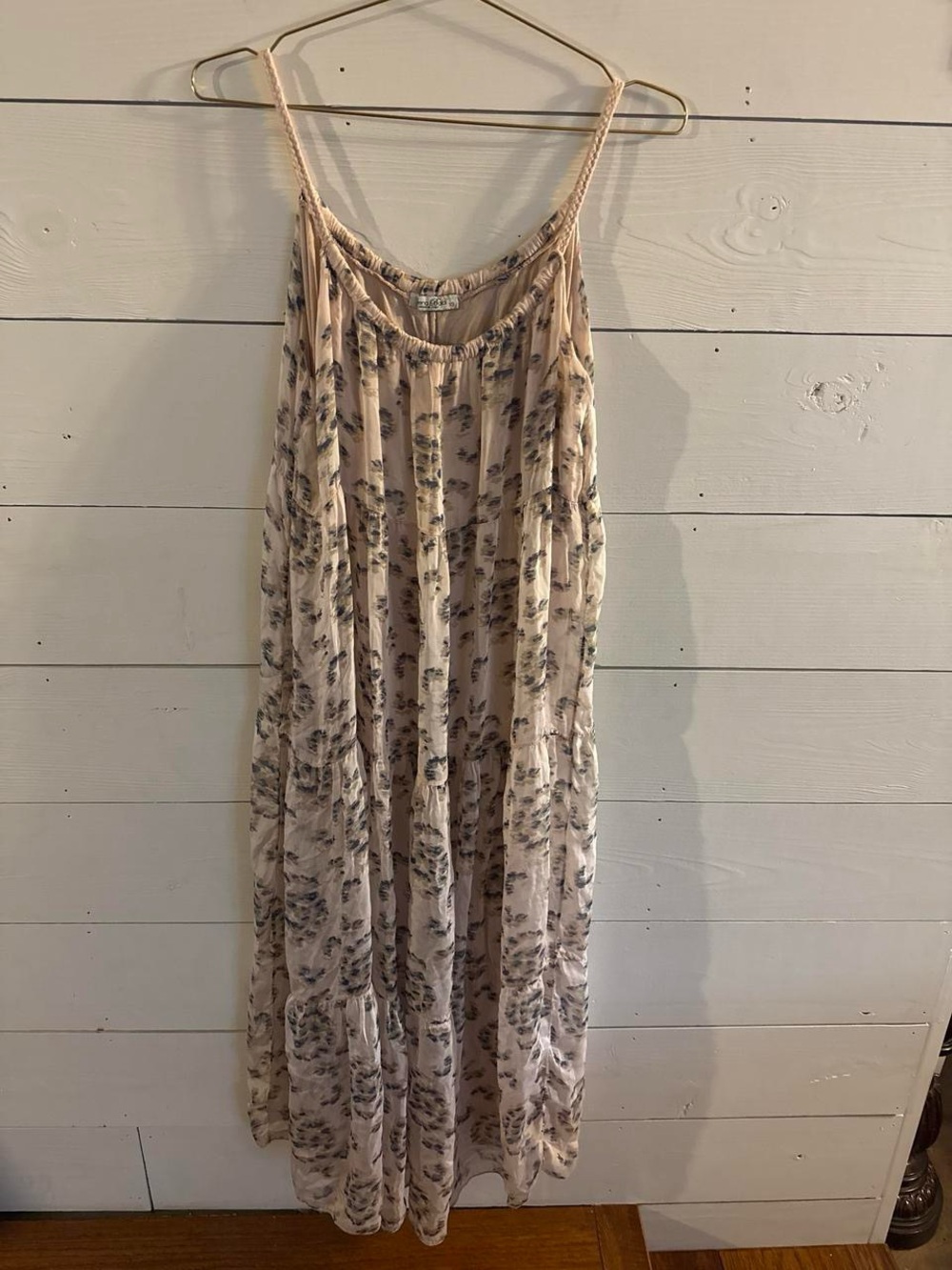 Elena Baldi Floral Silk blend Maxi Dress in Blush Pink Made in Italy